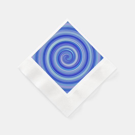 Serviette En Papier Fancy spirale bleue (Coin)