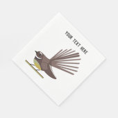 Serviette En Papier Fantail New Zealand bird Vector (Coin)