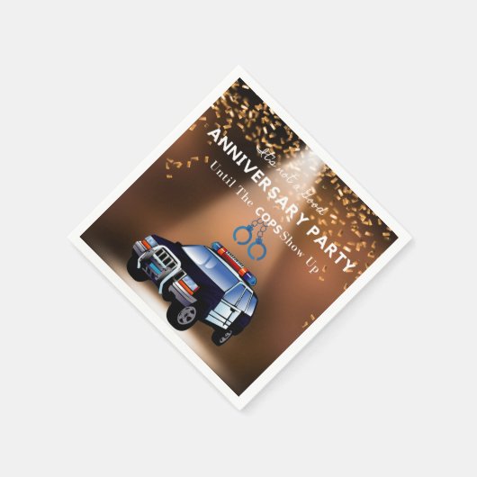 Serviette En Papier Fantaisie Anniversaire Jusqu'À Ce Que Les Policier (Coin)