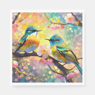 Serviette En Papier Fantaisie de floraison de cerisier Lever de soleil