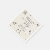 Serviette En Papier fantaisie dessinée à la main à la fête des boisson (Coin)