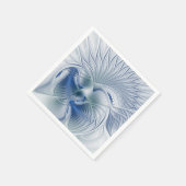 Serviette En Papier Fantaisie dynamique Abstrait Tons bleus Art fracta (Coin)
