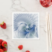 Serviette En Papier Fantaisie dynamique Abstrait Tons bleus Art fracta (En situation)