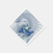 Serviette En Papier Fantaisie dynamique Abstrait Tons bleus Art fracta (Coin)