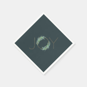 Serviette En Papier Fantaisie gaufre Gold Joy wreath Noël/fête