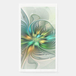 Serviette En Papier Fantaisie Moderne Abstraite Fleur Fractale Colorée