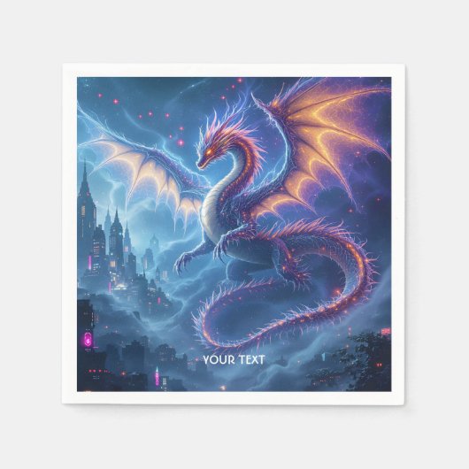 Serviette En Papier Fantasy Cute Blue Dragon City (Devant)