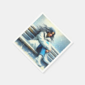 Serviette En Papier Fantasy Cute White Coat Winter (Coin)