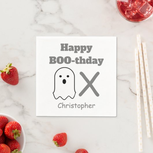 Serviette En Papier Fantôme BOO-thday (En situation)
