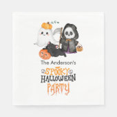 Serviette En Papier Fantôme Citrouille Grim Faucheuse mignonne Chat no (Devant)