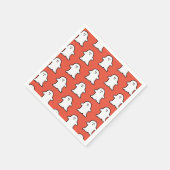 Serviette En Papier Fantôme classique orange et blanc d'Halloween (Coin)