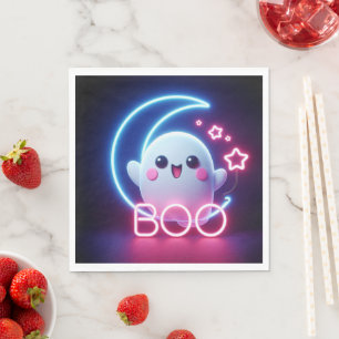 Serviette En Papier Fantôme d'Halloween rose BOO