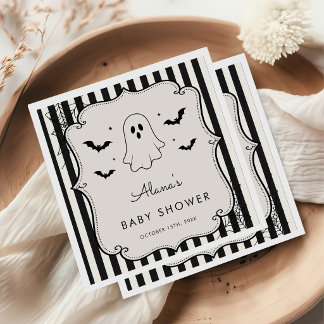 Serviette En Papier Fantôme en vichy noir Halloween