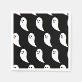 Serviette En Papier Fantôme Halloween noir blanc mignon motif (Devant)