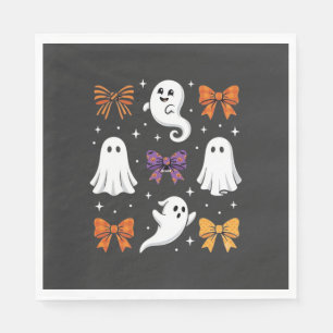 Serviette En Papier Fantôme Mignon avec Ruban Design Halloween_1