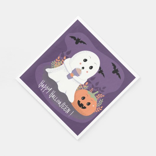 Serviette En Papier Fantôme mignon Avec Serviettes Latte D'Épices Citr (Coin)