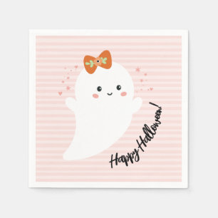 Serviette En Papier Fantôme Rose Joyeux Halloween
