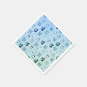 Serviette En Papier Fantôme, toiles d'araignées et chats noirs bleu (Coin)