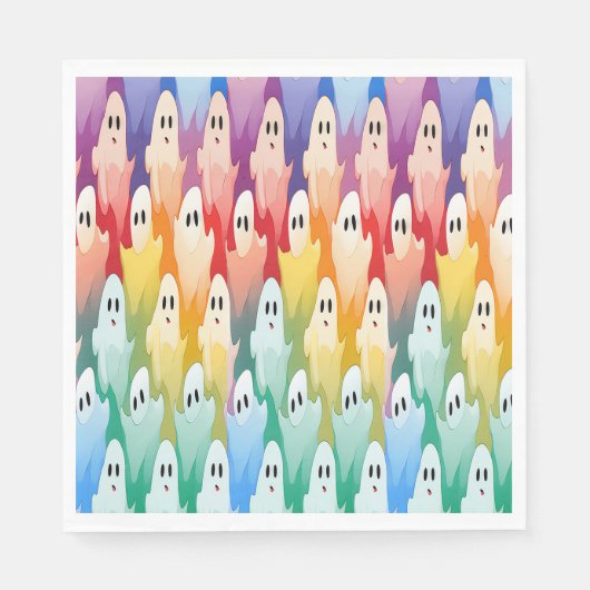 Serviette En Papier Fantômes arc-en-ciel (Devant)