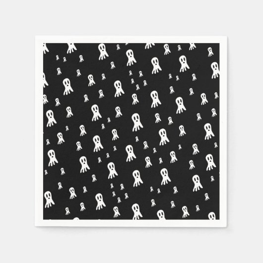 Serviette En Papier Fantômes d'Halloween foncé (Devant)