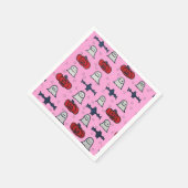 Serviette En Papier Fantômes d'Halloween rose, chauves-souris et Jack  (Coin)