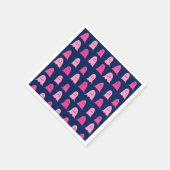 Serviette En Papier Fantômes d'Halloween rose sur bleu foncé (Coin)