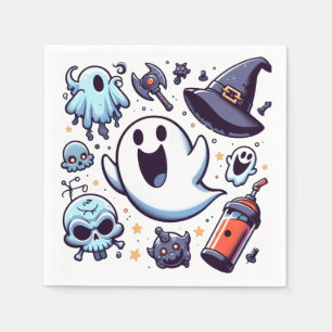 Serviette En Papier Fantômes heureux et Halloween amusant et effrayant