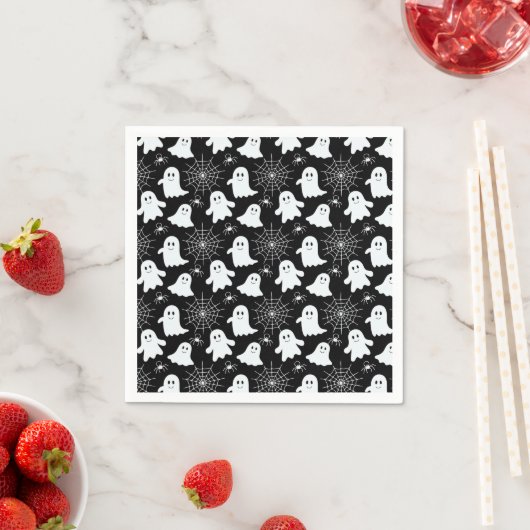 Serviette En Papier Fantômes mignons | Araignées | Spider Webs Hallowe (En situation)