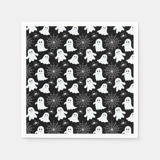 Serviette En Papier Fantômes mignons | Araignées | Spider Webs Hallowe (Devant)