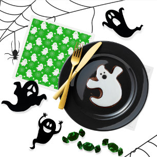 Serviette En Papier Fantômes mignons   Araignées   Spider Webs Hallowe