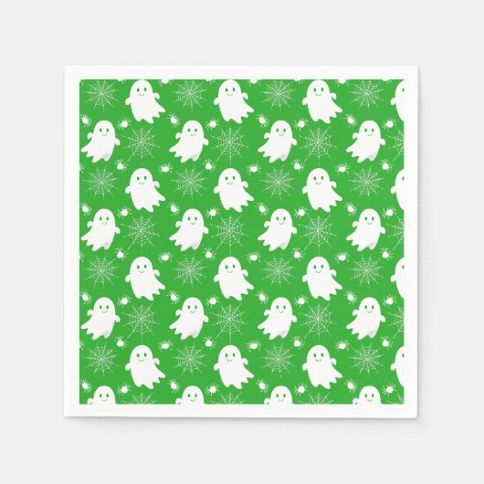 Serviette En Papier Fantômes mignons | Araignées | Spider Webs Hallowe (Devant)
