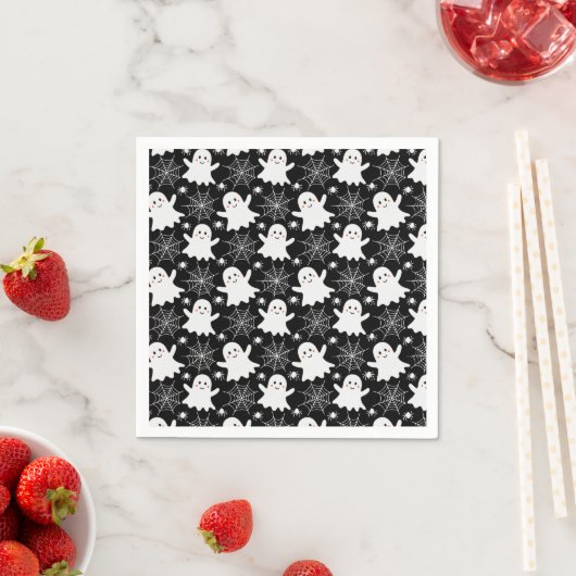 Serviette En Papier Fantômes mignons | Araignées | Spider Webs Hallowe (En situation)