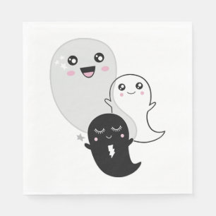Serviette En Papier fantômes mignons halloween kawaii