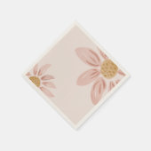 Serviette En Papier Far Daisy Anniversaire rose et jaune (Coin)