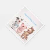 Serviette En Papier Farm Animals Band Birthday (Coin)