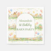 Serviette En Papier Farm Animals Barnyard 1st Birthday (Devant)