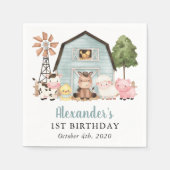 Serviette En Papier Farm Animals, Cute Animals, Barn, First Birthday (Devant)