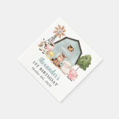 Serviette En Papier Farm Animals, Cute Animals, Barn, First Birthday (Coin)