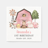 Serviette En Papier Farm Animals, Cute Animals, Barn, First Birthday (Devant)