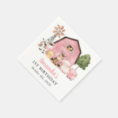 Serviette En Papier Farm Animals, Cute Animals, Barn, First Birthday (Coin)