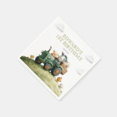 Serviette En Papier Farm Animals Green Tractor Birthday (Coin)