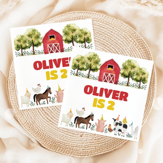Serviette En Papier Farm Birthday Napkins