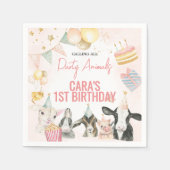 Serviette En Papier Farm Party Animals Birthday Party Square (Devant)
