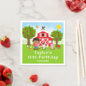 Serviette En Papier Farm Red Barn African American Boy Birthday Party (En situation)