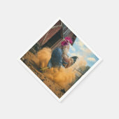 Serviette En Papier Farmer Rooster Kicking Up Dust (Coin)