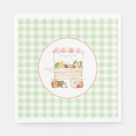 Serviette En Papier Farmers Market Vegetable Stand Anniversaire (Devant)