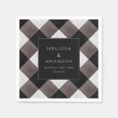 Serviette En Papier Farmhouse Buffalo Plaid Check Dîner Mariage (Devant)