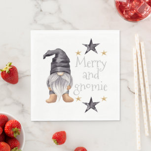 Serviette En Papier Farmhouse Hiver Aquarelle Gnome Noël