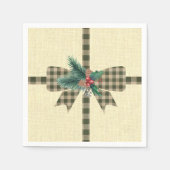Serviette En Papier Farmhouse Vacances Plaid Bow papier Carré (Devant)