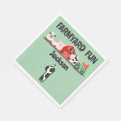 Serviette En Papier Farmyard Amusement 1er anniversaire ferme Animal E (Coin)